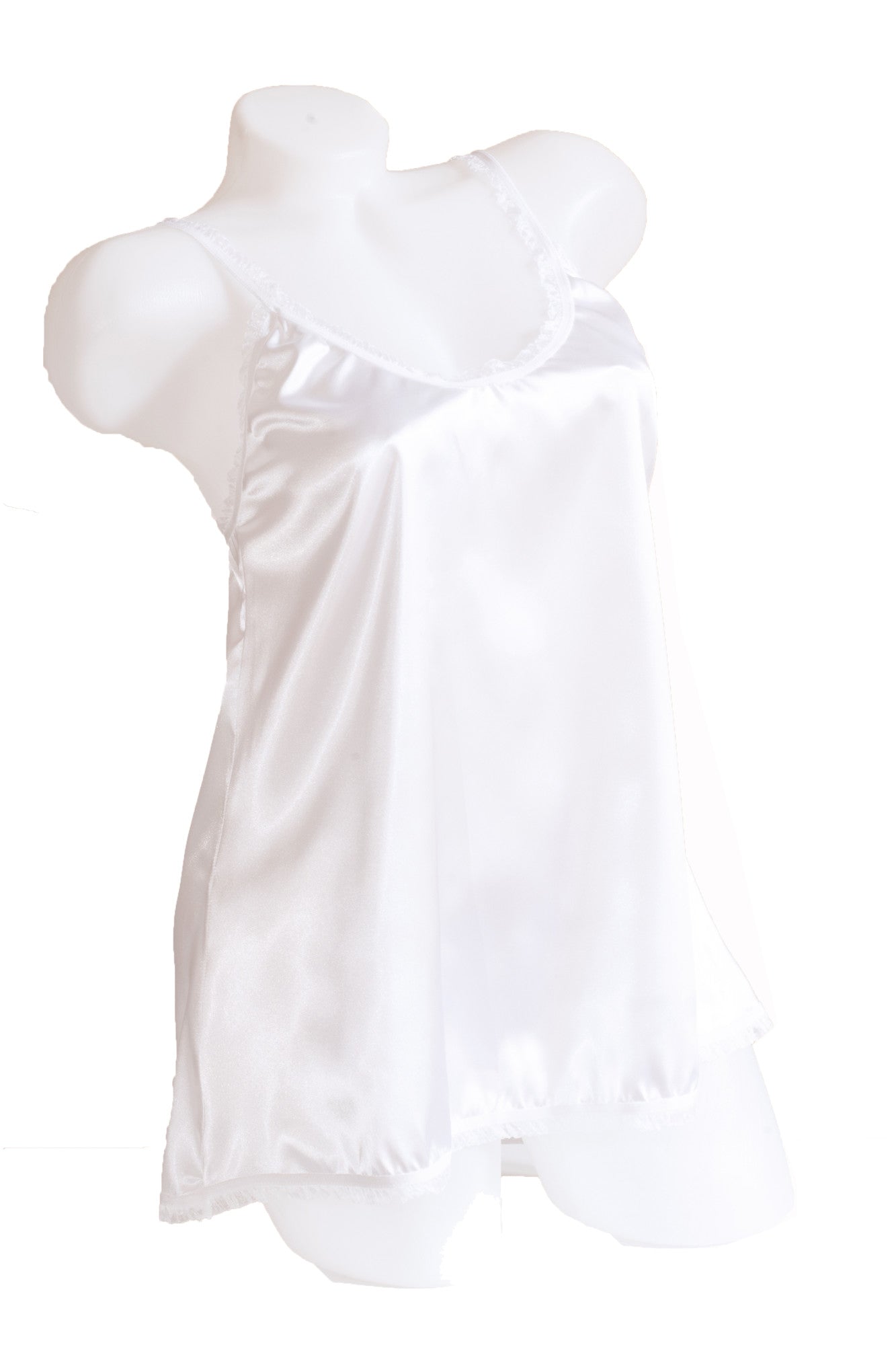 Pijama dama doua piese, imprimeu uni, satin soft alb, BLANCHE, BLD by Exclusive