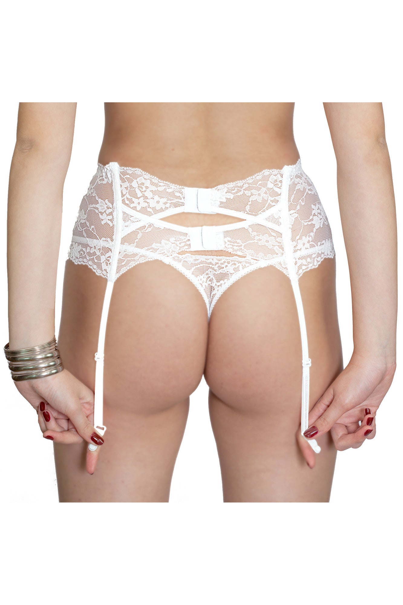 Set sutien portjartier chilot dantela Paris1 alb, BLD by Exclusive