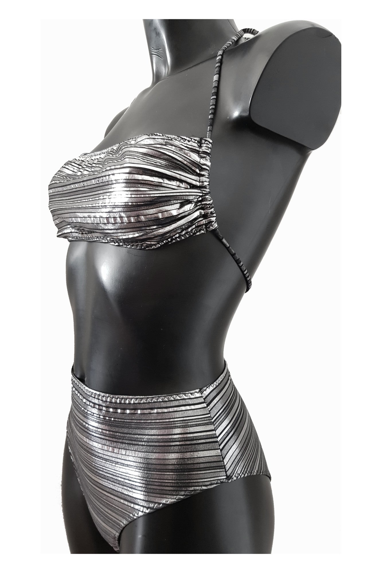 Costum de baie dama, doua piese, argintiu, Luna 02, BLD by Exclusive