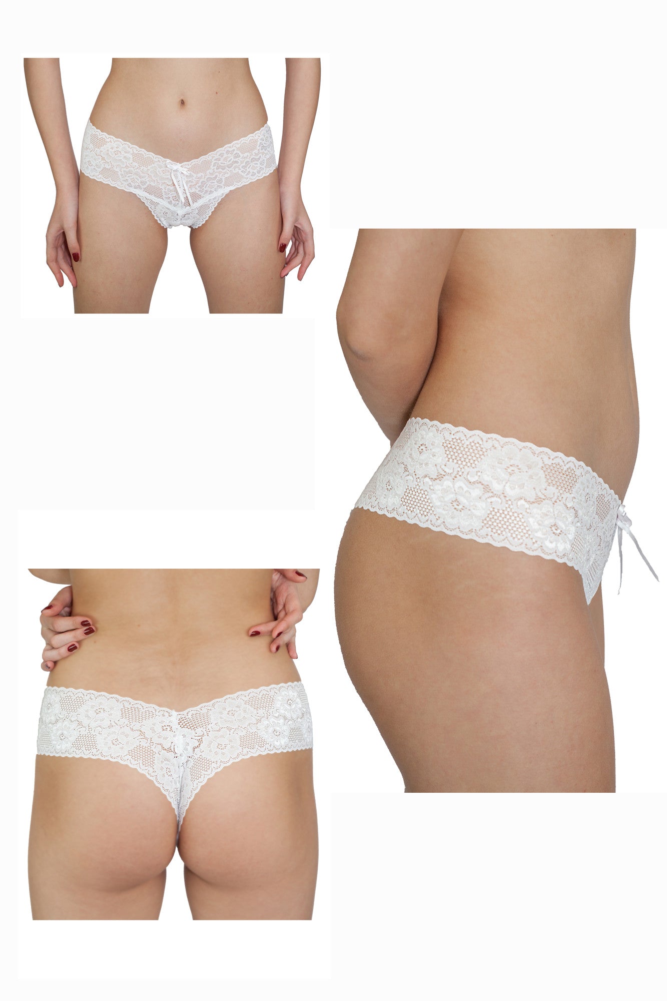 Chilot tanga brazilian dantela ANI alb, BLD by Exclusive