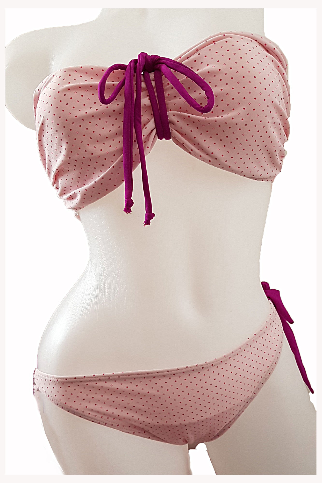 Costum de baie dama doua piese, imprimeu floral, AURORA, Roz, BLD by Exclusive