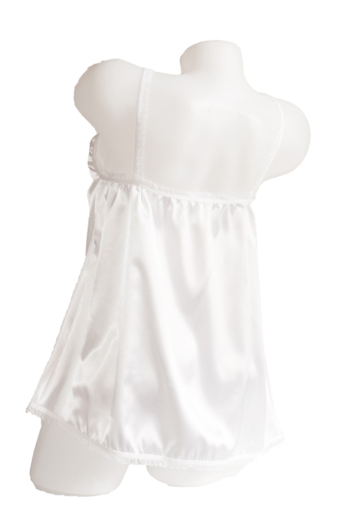 Pijama dama doua piese, imprimeu uni, satin soft alb, BLANCHE, BLD by Exclusive