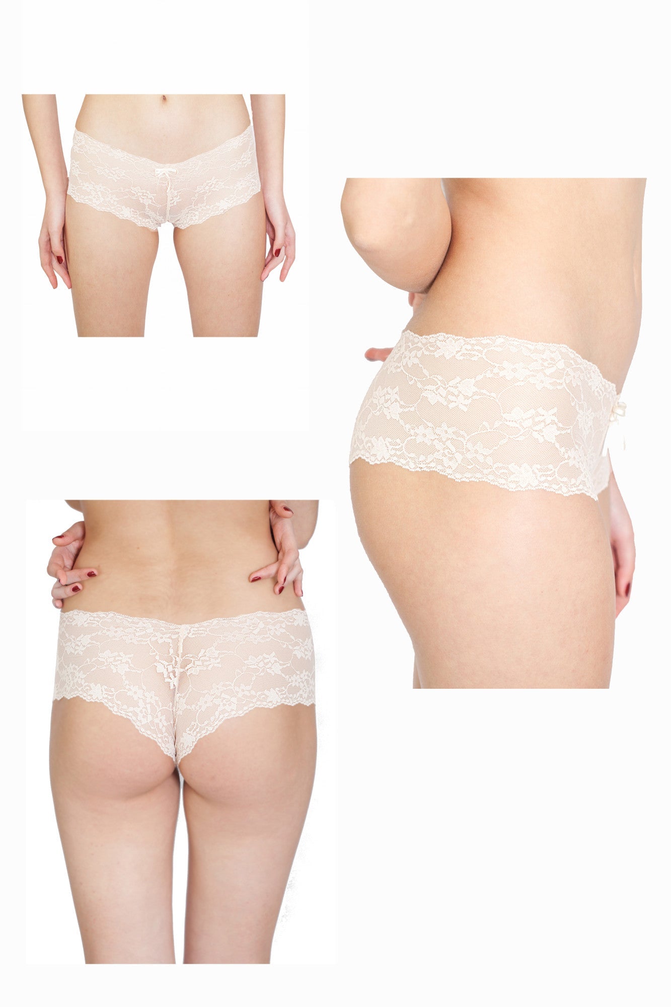 Chilot boxer dantela IRIS Bej