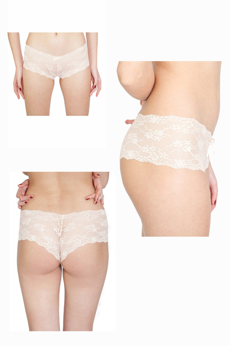 Chilot boxer dantela IRIS Bej