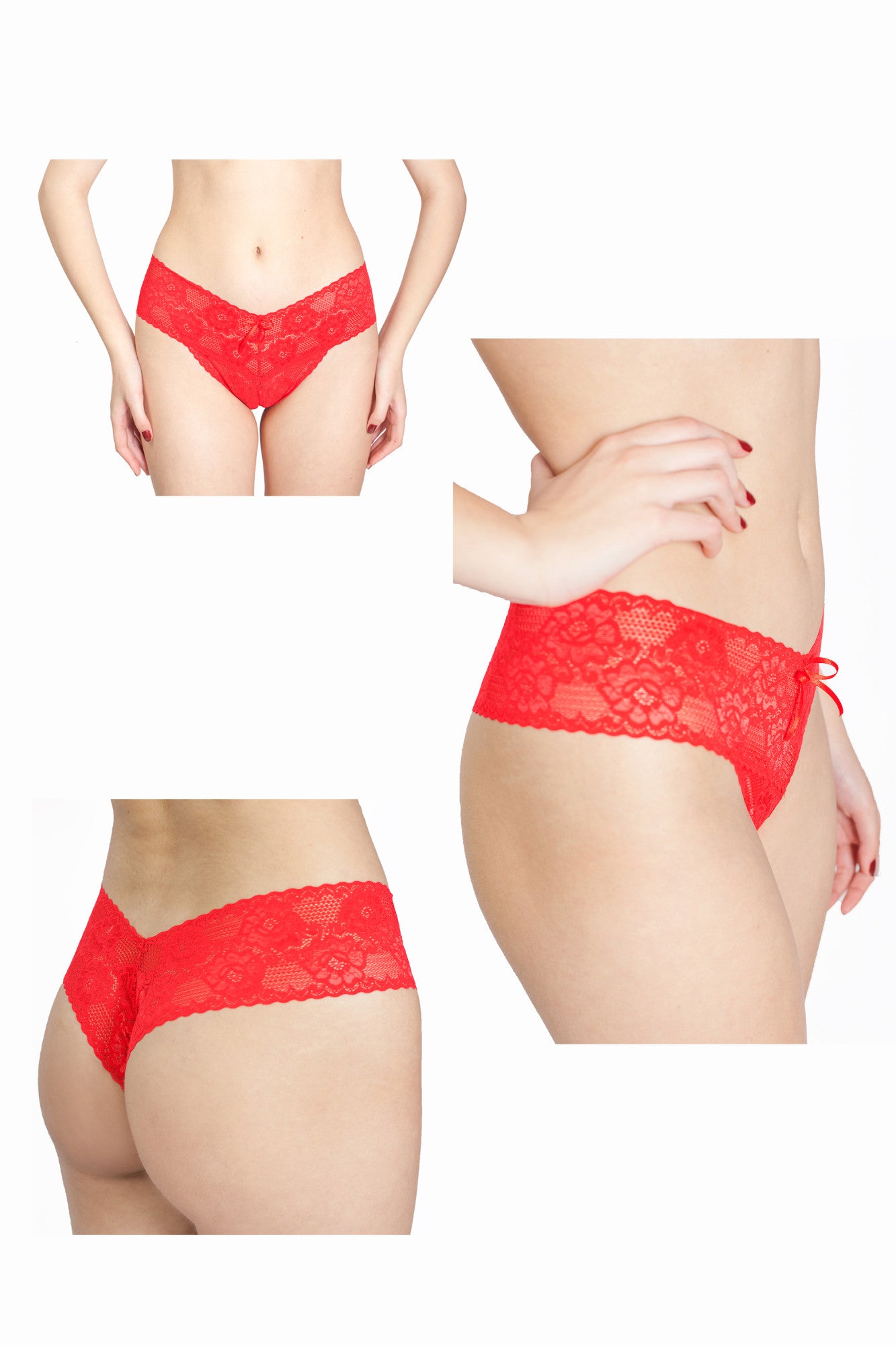 Chilot tanga brazilian dantela ANI rosu, BLD by Exclusive