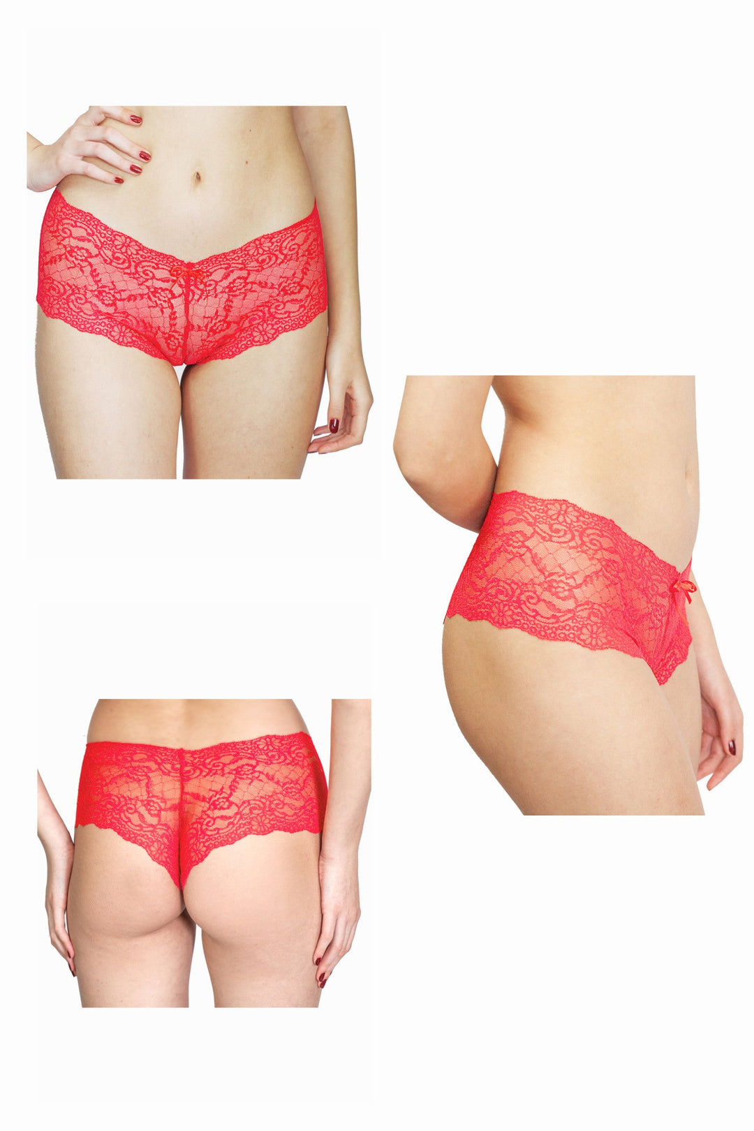 Chilot boxer dantela IRIS Rosu