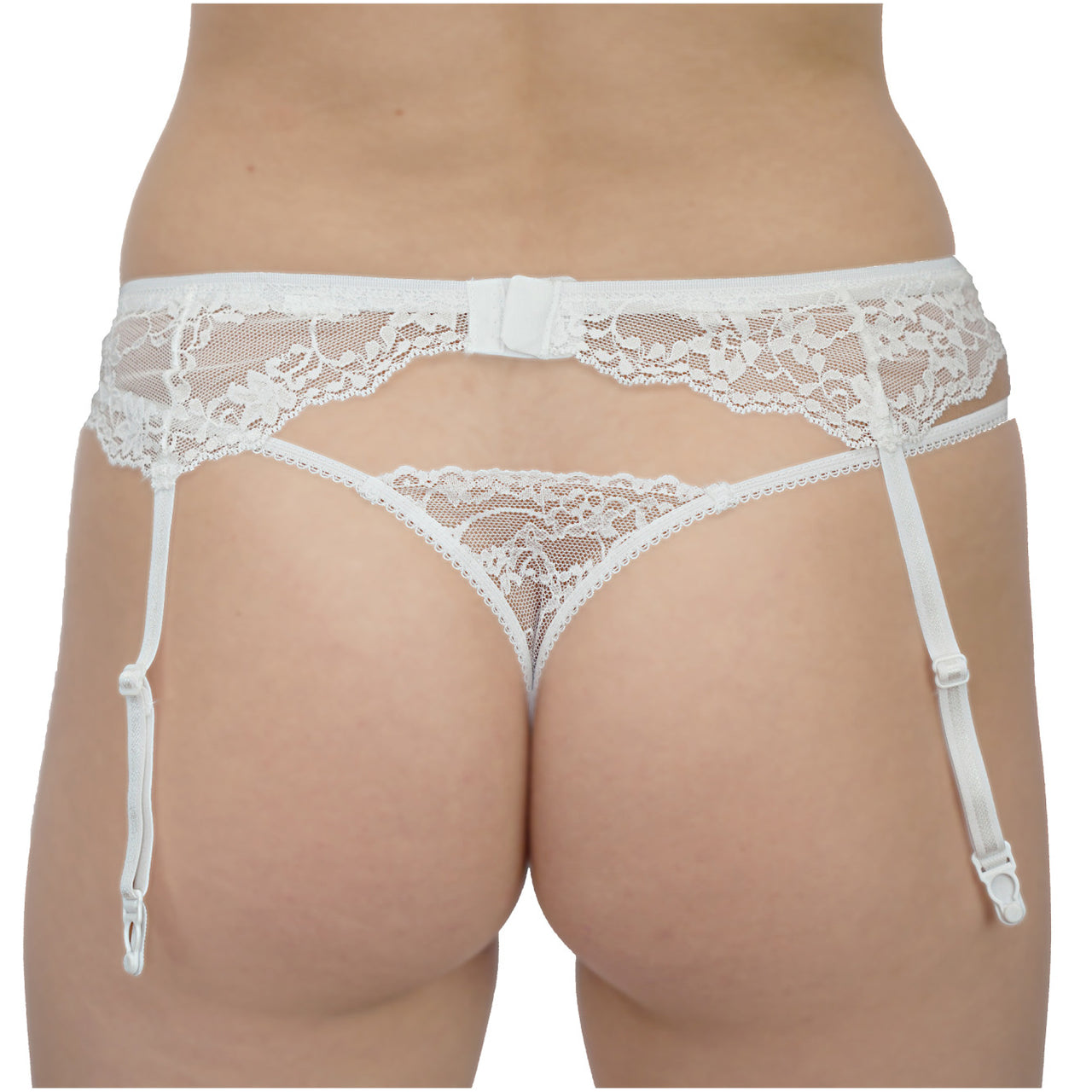 Set sutien portjartier chilot dantela Paris2 alb, BLD by Exclusive