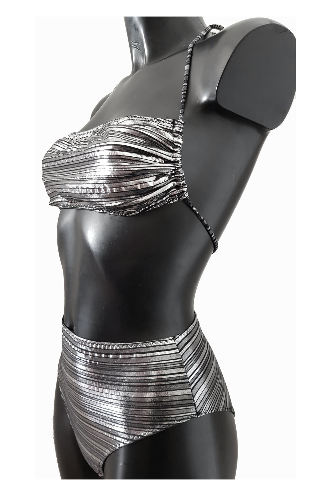 Costum de baie dama, doua piese, argintiu, Luna 02, BLD by Exclusive