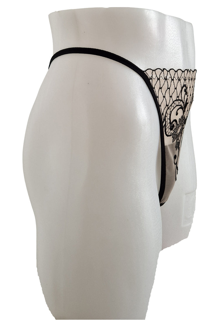 Chilot tanga, broderie, nude, AMIRA, BLD by Exclusive - imagine 2