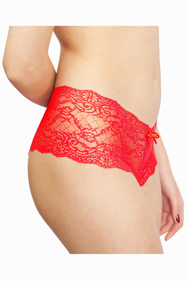 Chilot boxer dantela IRIS Rosu