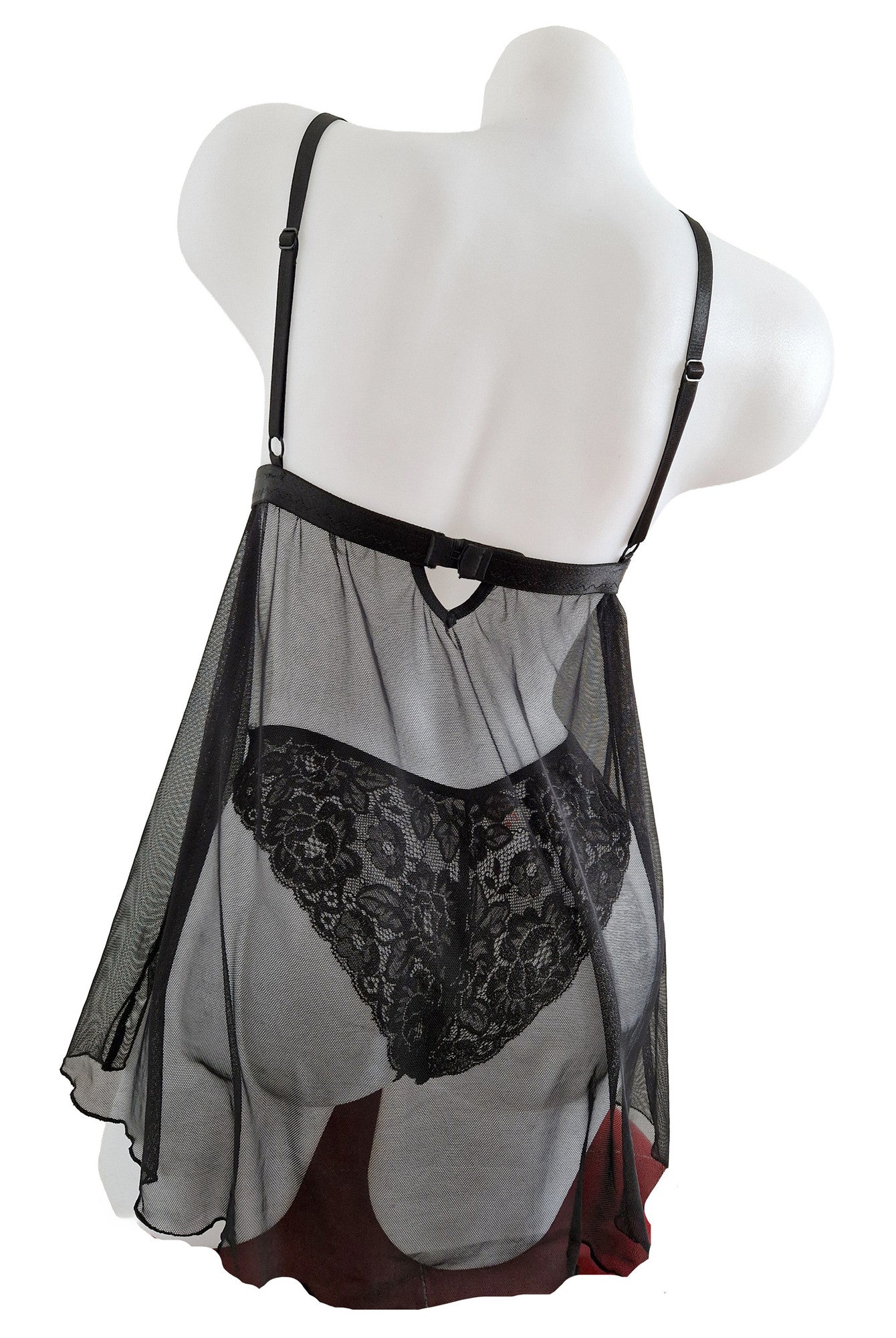 Set baby doll, chilot, dama, dantela ne, PARIS, BLD by Exclusive - imagine 3
